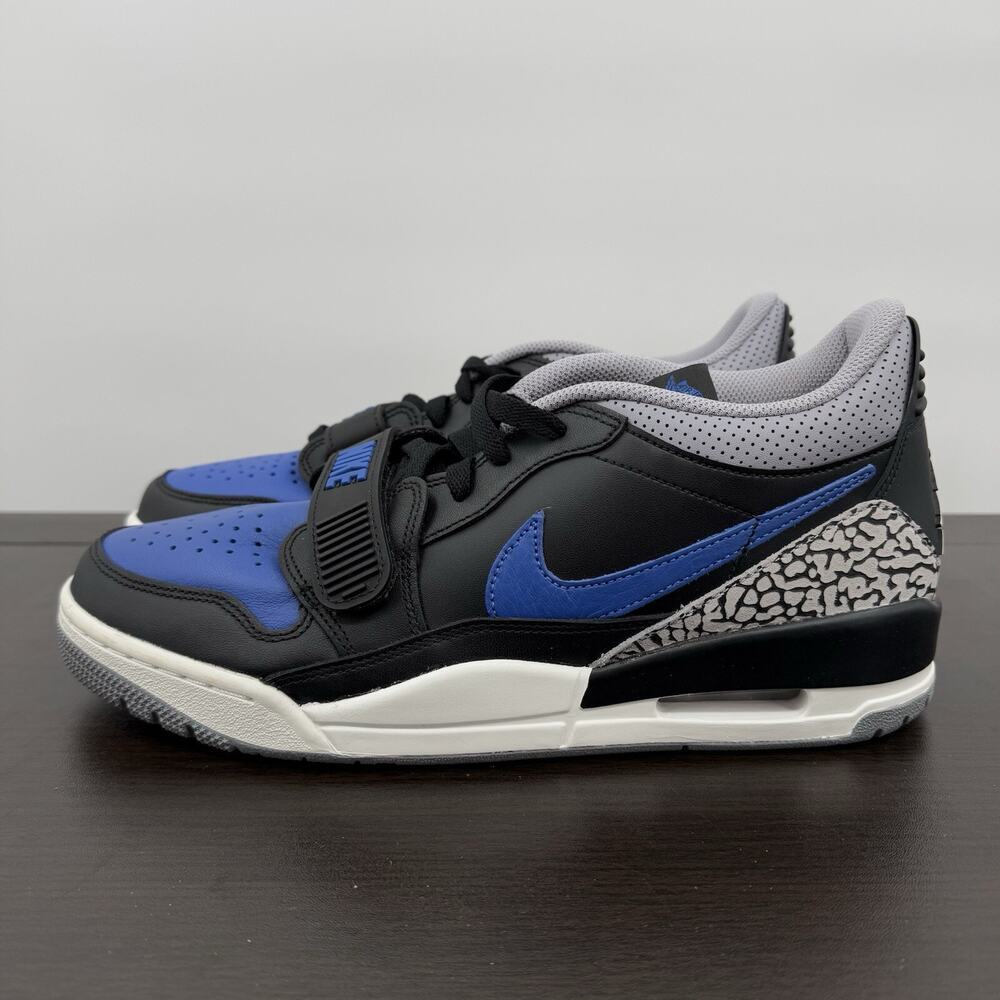 Jordan Men's Low-Top Sneakers in Black, Royal Blue, Gray - Picture 2 of 16